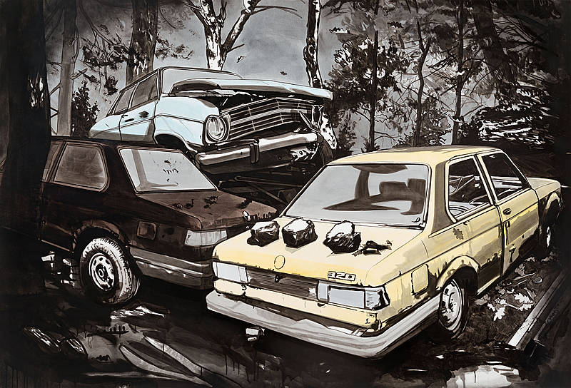 Ohne Titel – 2015 – Öl auf Papier, 133 x 197