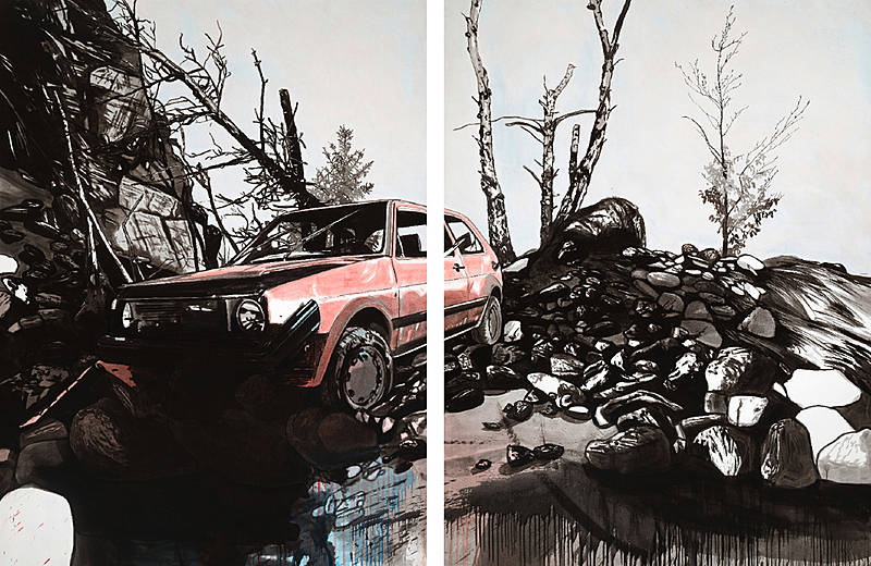 Ohne Titel – 2015 – Öl auf Papier, 192 x 294