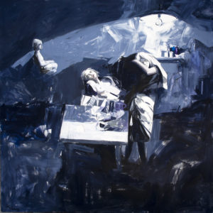 Antonio Tamburro, Caffe, Öl und Acryl auf Leinwand, 200x200 cm, 2022, Foto: Sesto Senso Art Gallery