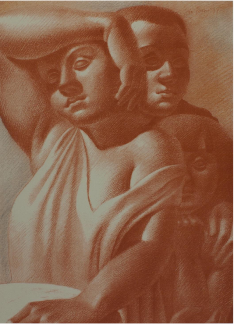 Interior with figures