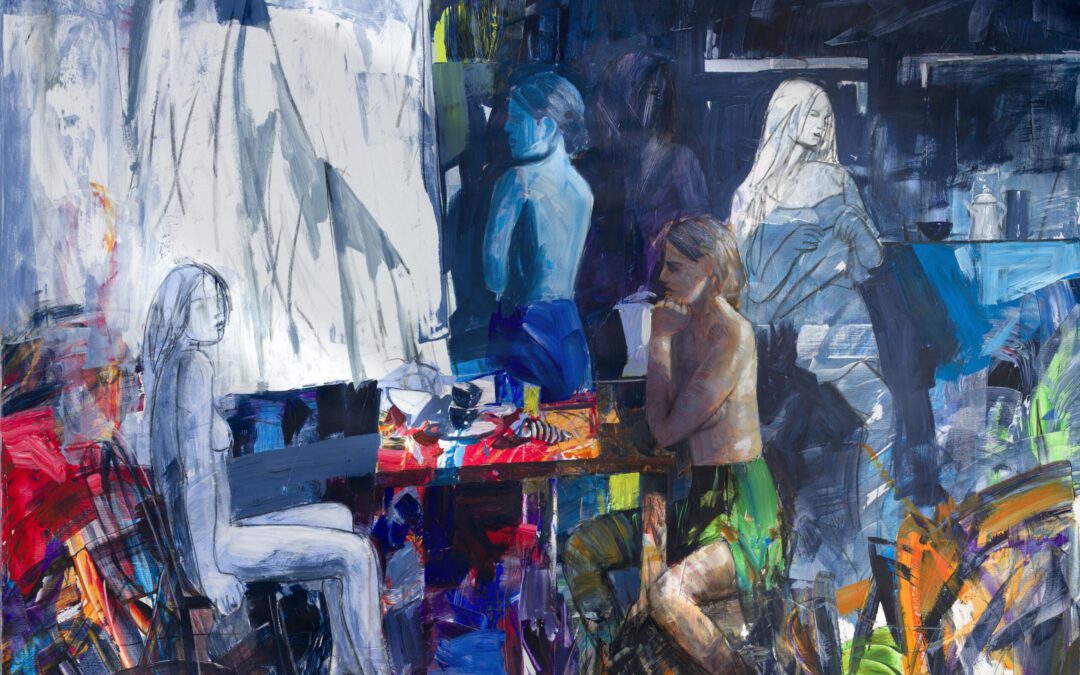 Antonio Tamburro, Eros e Cibo, Öl und Acryl auf Leinwand, 2022, 160 x 180 cm