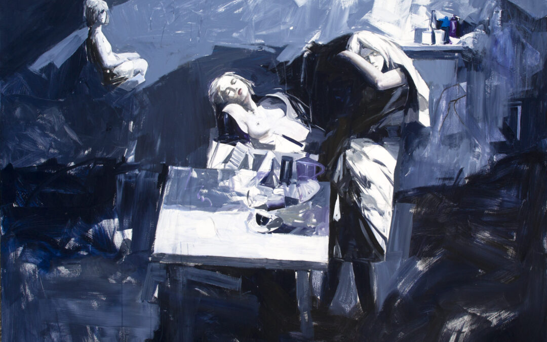 Antonio Tamburro, Caffe, Öl und Acryl auf Leinwand, 200×200 cm, 2022, Foto: Sesto Senso Art Gallery