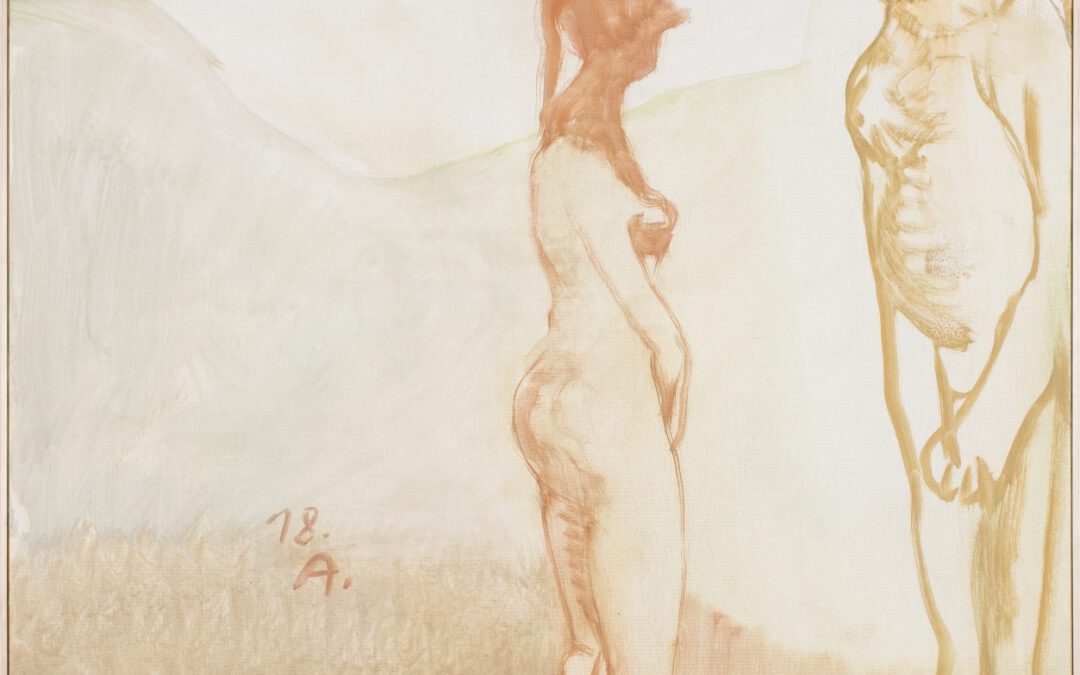 Pfahl 2 (Glauber Indianer) 2(18), 2018 | Leimfarbe auf Leinwand, 100 x 83 cm