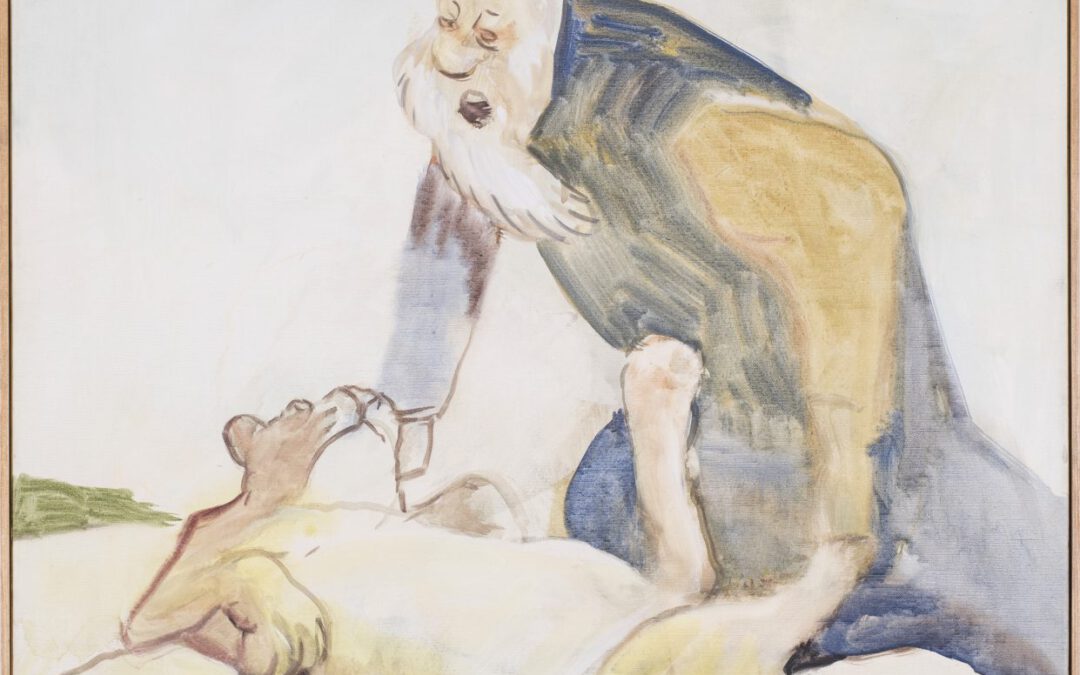 Löwenerschaffung, 2018 | Leimfarbe auf Leinwand, 75 x 68 cm