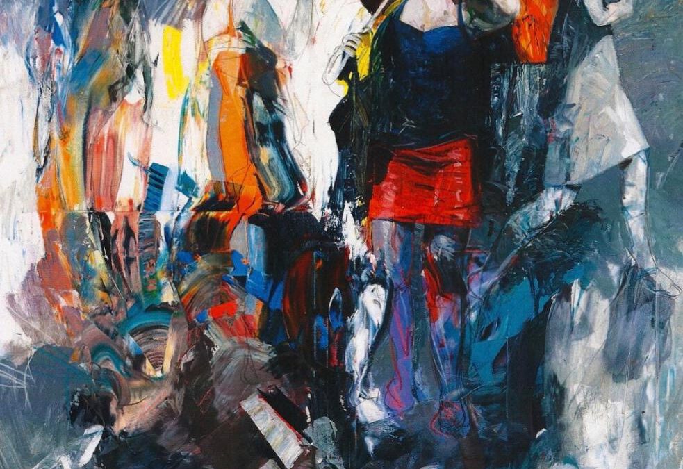 Guardando II Cielo, 2019, öl Acryl auf Leinwand, 140 x 140 cm