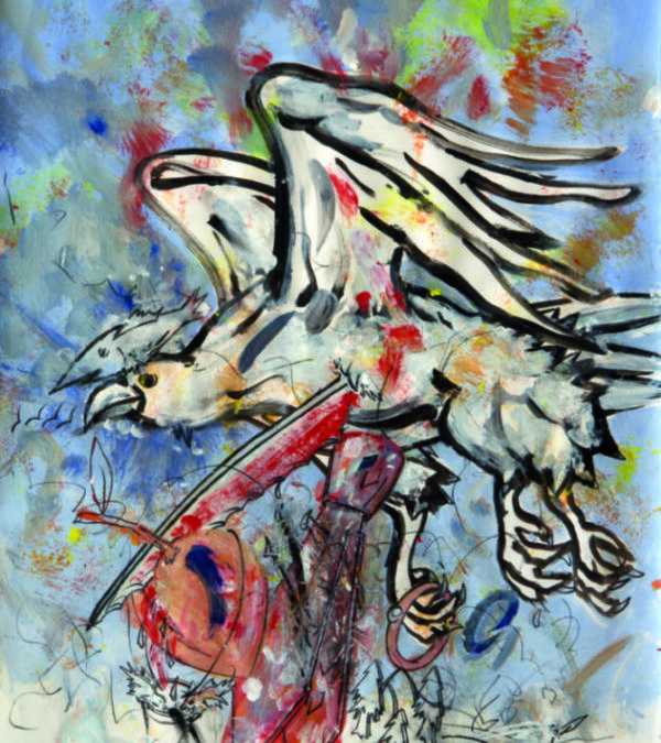 Herzblutreise 2020, Mischtechnik auf Karton, 62,5 x 44 cm