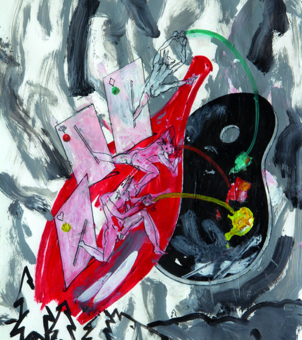 Jokertränke 2020, Mischtechnik auf Karton, 62,5 x 44 cm