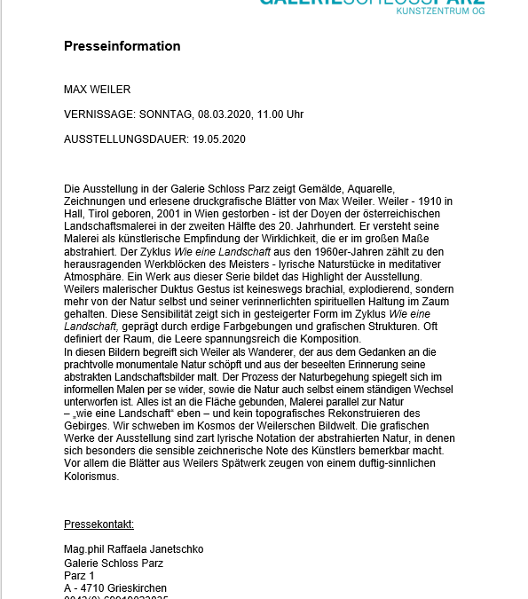 Presseinfo_Max Weiler
